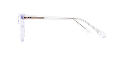Women Urban Eyeglasses: Pat- Transparent - SpaceSMART Eye Clinic (Side View)